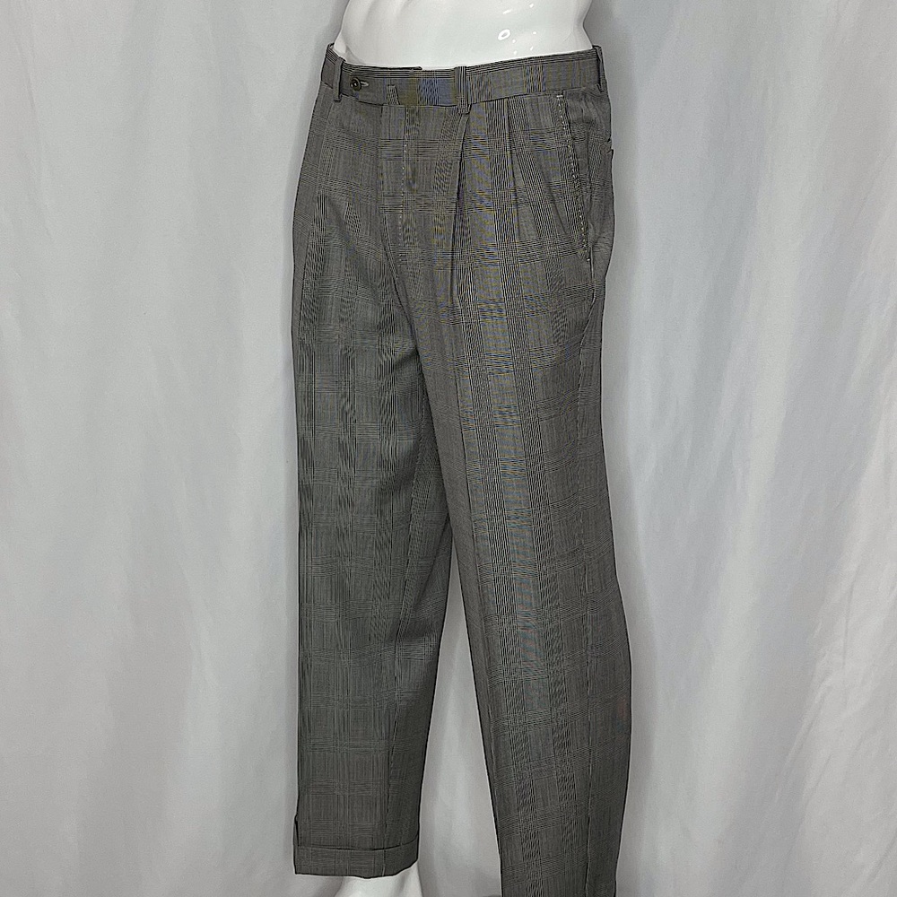 ANTAS LAGUNA PLAID PLEATED FRONT TROUSERS